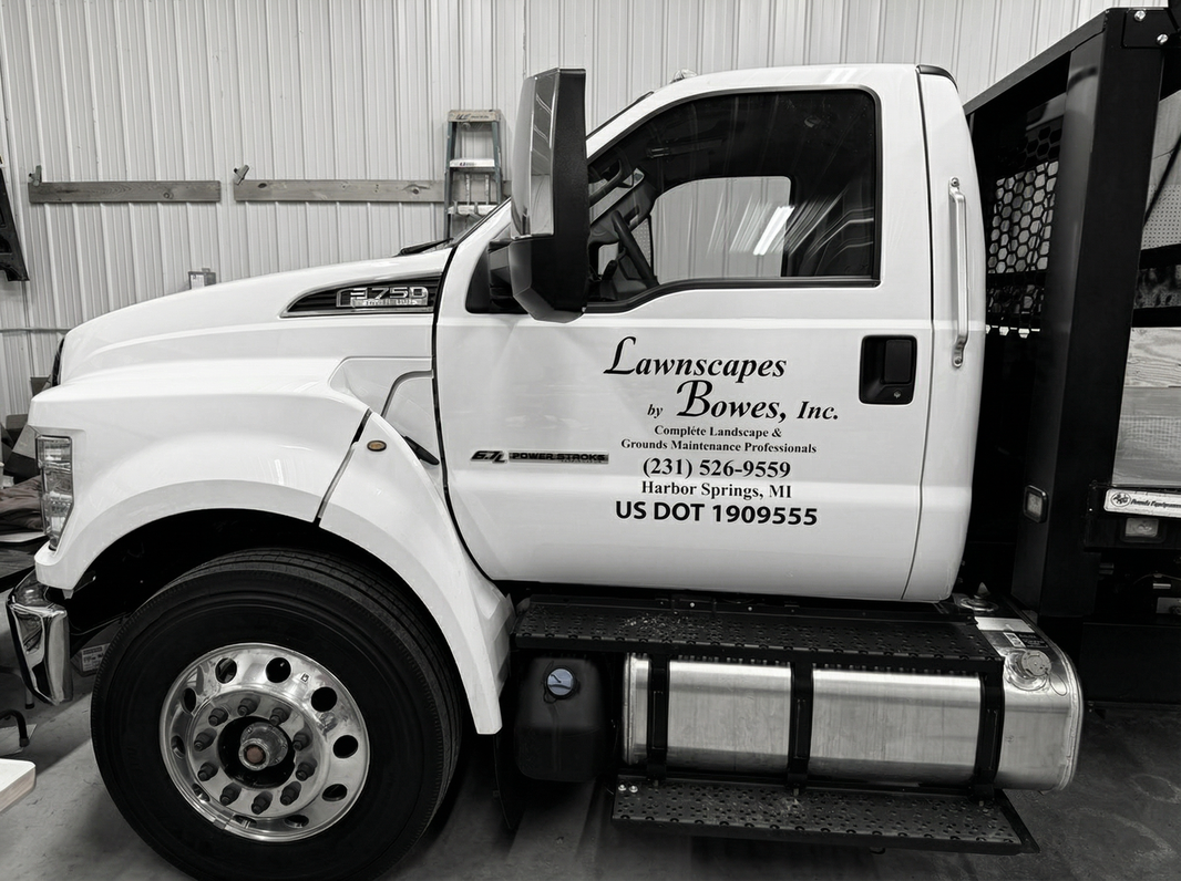Lawnscapes by Bowes truck lettering