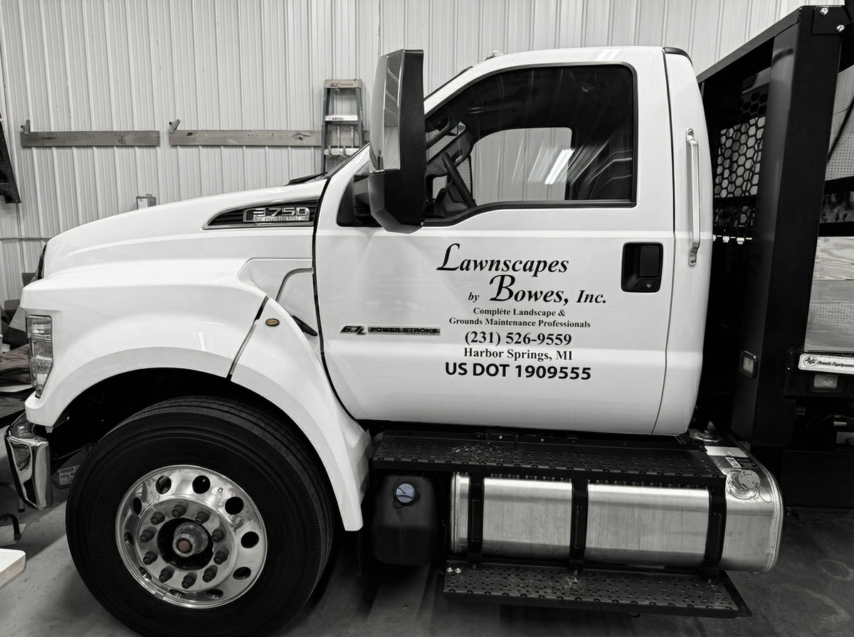 Lawnscapes by Bowes truck lettering