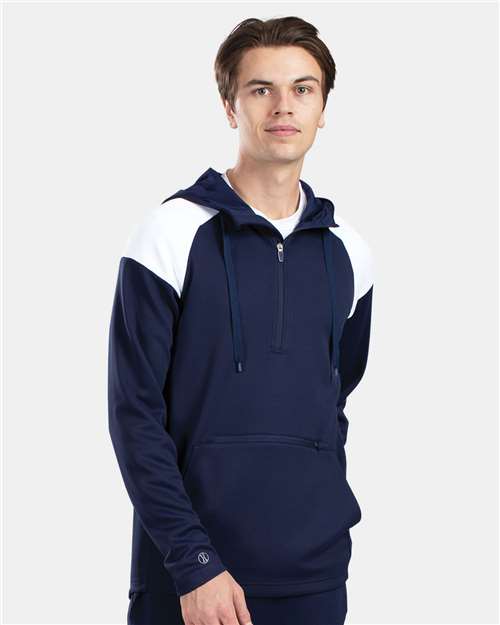 Men's Limitless Quarter-Zip Hooded Pullover - Navy/ White