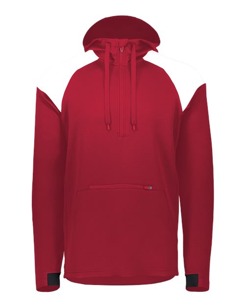 Men's Limitless Quarter-Zip Hooded Pullover - Scarlet/ White