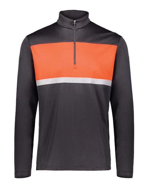 Men's Dry-Excel™ Prism Bold Quarter-Zip Pullover - Black/ Orange