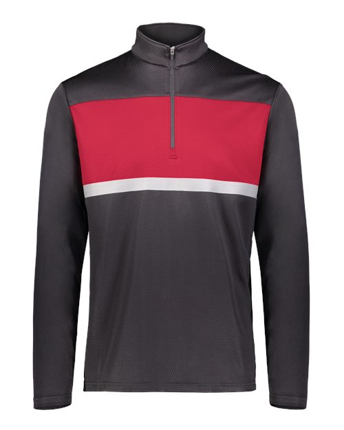 Men's Dry-Excel™ Prism Bold Quarter-Zip Pullover - Black/ Scarlet