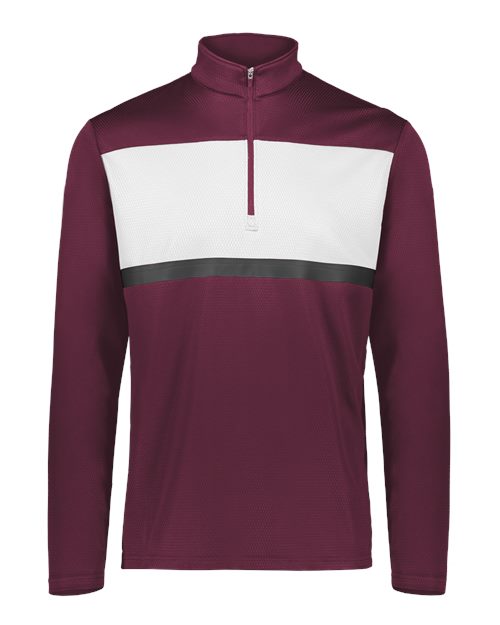 Men's Dry-Excel™ Prism Bold Quarter-Zip Pullover - Maroon/ White