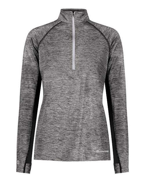 Women's Electrify CoolCore® Quarter-Zip Pullover - Black Heather
