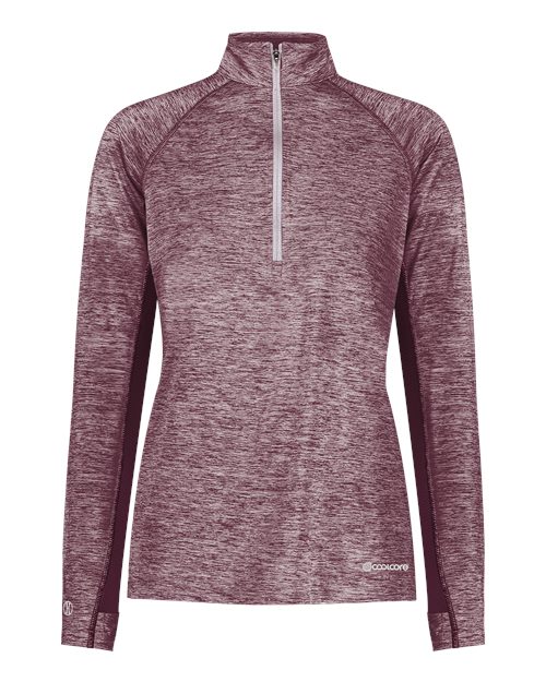 Women's Electrify CoolCore® Quarter-Zip Pullover - Maroon Heather