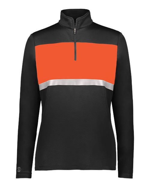 Women's Prism Bold Quarter-Zip Pullover - Black/ Orange