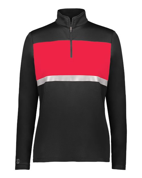 Women's Prism Bold Quarter-Zip Pullover - Black/ Scarlet