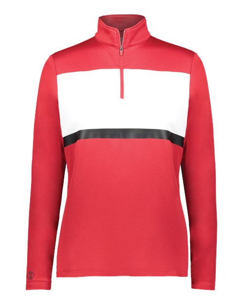 Women's Prism Bold Quarter-Zip Pullover - Scarlet/ White