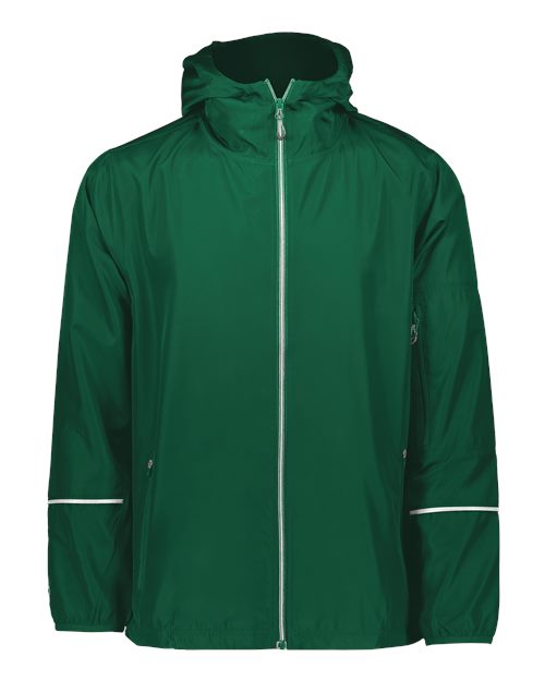 Men's Packable Hooded Jacket - Dark Green