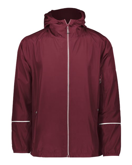 Men's Packable Hooded Jacket - Maroon