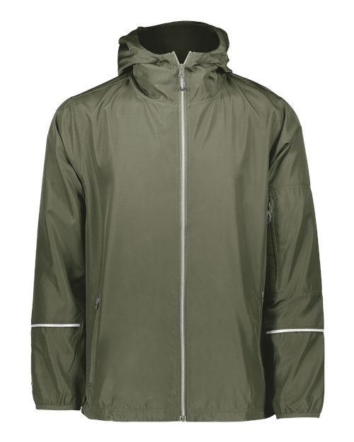 Men's Packable Hooded Jacket - Olive