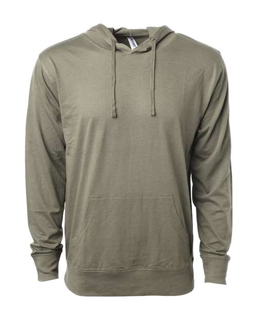 Unisex Lightweight Hooded Pullover T-Shirt - Olive