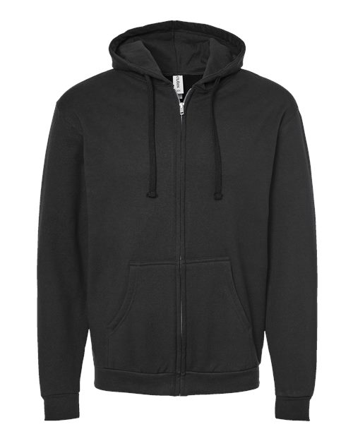Unisex Full-Zip Hooded Sweatshirt - Black
