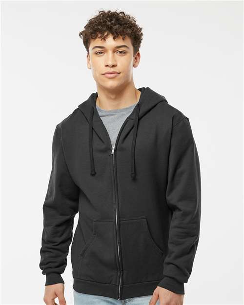 Unisex Full-Zip Hooded Sweatshirt - Black