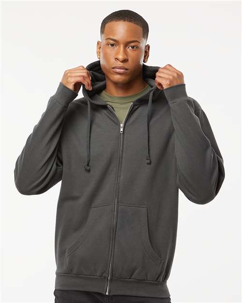 Unisex Full-Zip Hooded Sweatshirt - Charcoal