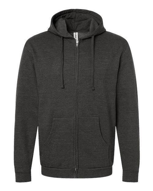 Unisex Full-Zip Hooded Sweatshirt - Heather Graphite
