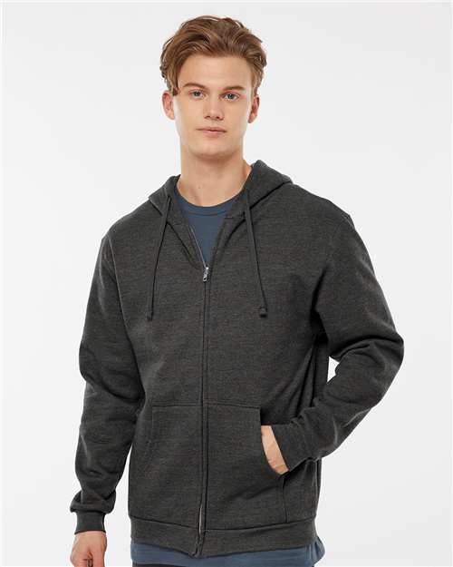 Unisex Full-Zip Hooded Sweatshirt - Heather Graphite