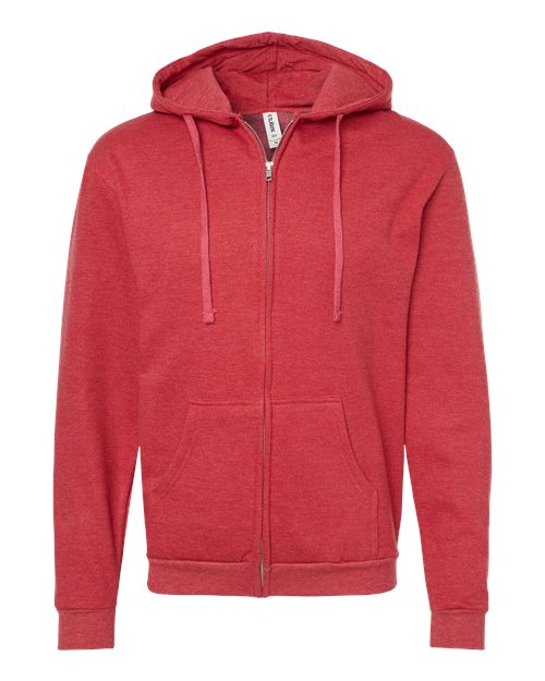 Unisex Full-Zip Hooded Sweatshirt - Heather Red