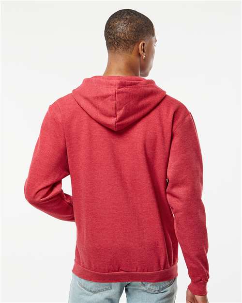 Unisex Full-Zip Hooded Sweatshirt - Heather Red