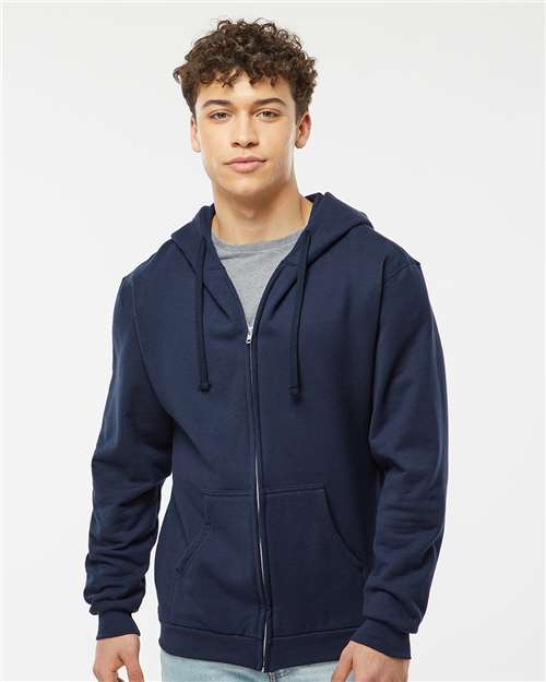 Unisex Full-Zip Hooded Sweatshirt - Navy