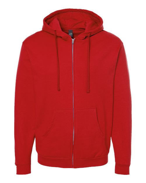 Unisex Full-Zip Hooded Sweatshirt - Red