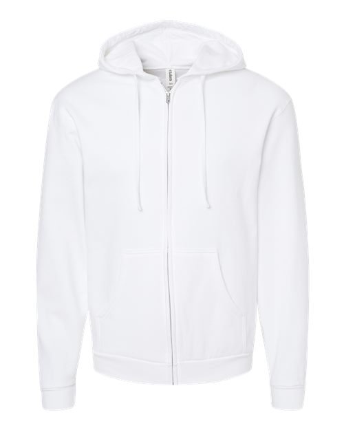 Unisex Full-Zip Hooded Sweatshirt - White