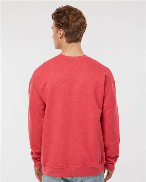 Unisex Fleece Crewneck Sweatshirt - Heather Red