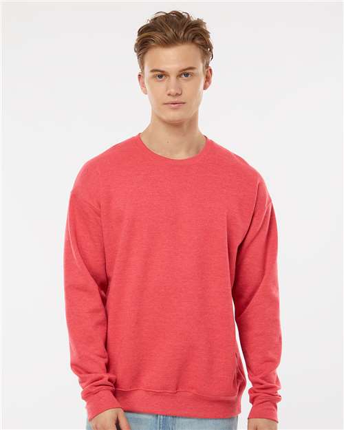 Unisex Fleece Crewneck Sweatshirt - Heather Red