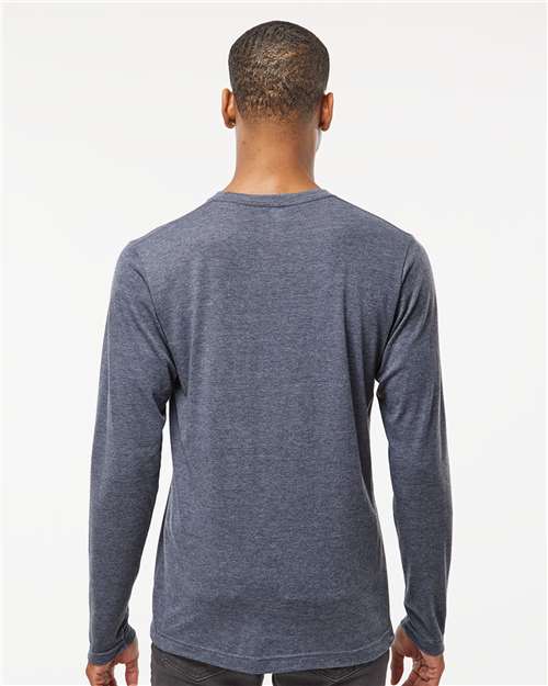 Unisex Poly-Rich Long Sleeve T-Shirt - Heather Navy