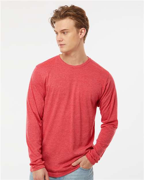 Unisex Poly-Rich Long Sleeve T-Shirt - Heather Red