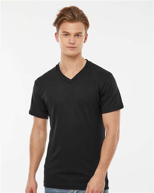 Men's Poly-Rich V-Neck T-Shirt - Black