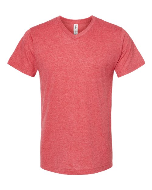 Men's Poly-Rich V-Neck T-Shirt - Heather Red