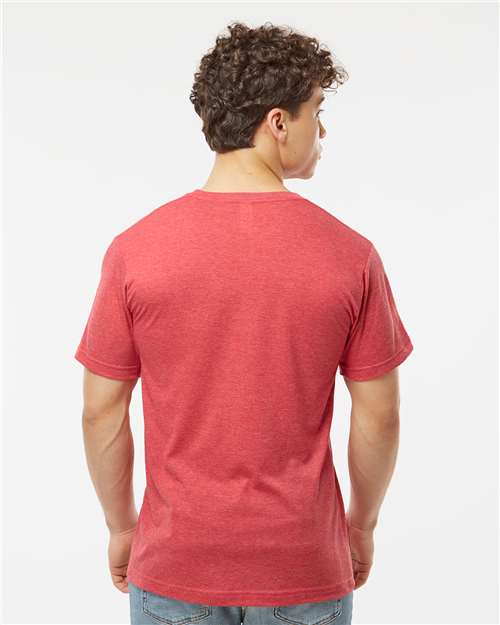Men's Poly-Rich V-Neck T-Shirt - Heather Red