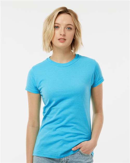 Women's Fine Jersey Slim Fit T-Shirt - Aqua