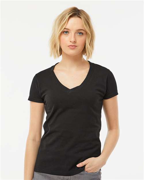 Women's Fine Jersey V-Neck T-Shirt - Black