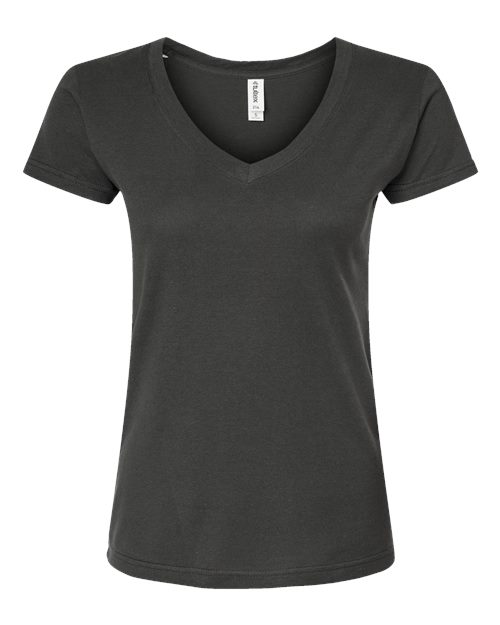 Women's Fine Jersey V-Neck T-Shirt - Charcoal
