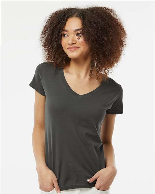 Women's Fine Jersey V-Neck T-Shirt - Charcoal