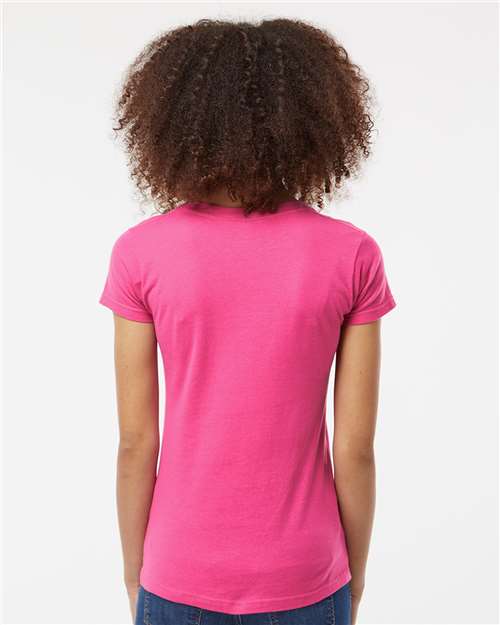 Women's Fine Jersey V-Neck T-Shirt - Fuchsia