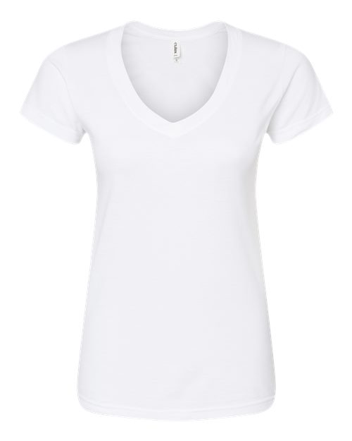 Women's Fine Jersey V-Neck T-Shirt - White