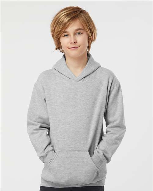 Youth Hooded Sweatshirt - Heather Grey