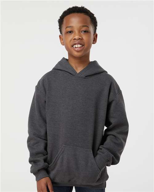 Youth Hooded Sweatshirt - Heather Charcoal