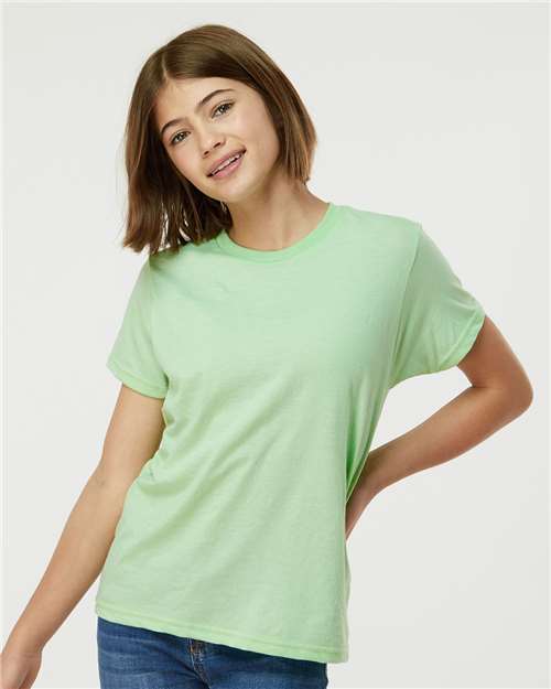 Youth Fine Jersey T-Shirt - Heather Neo Mint