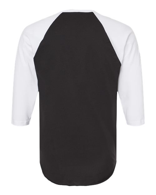 Unisex Fine Jersey Raglan T-Shirt - Black/ White