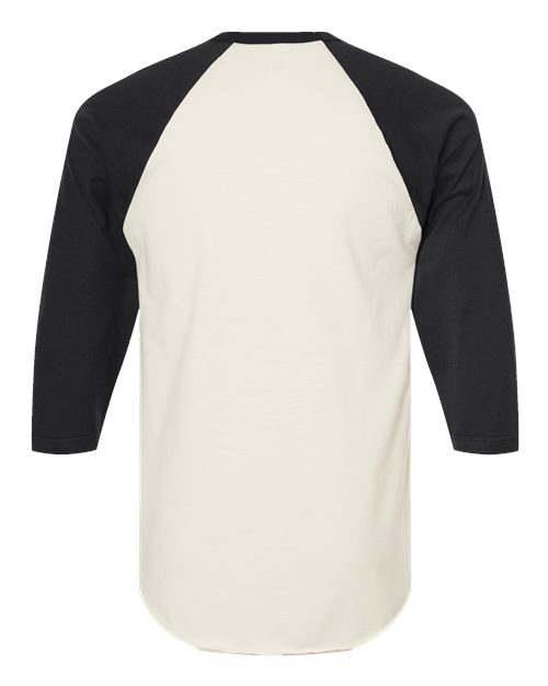 Unisex Fine Jersey Raglan T-Shirt - Vintage White/ Black
