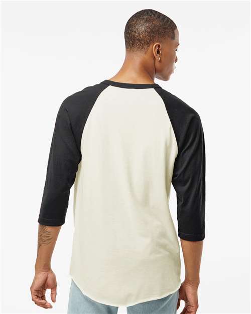 Unisex Fine Jersey Raglan T-Shirt - Vintage White/ Black