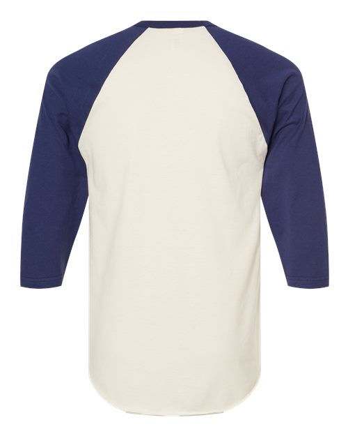 Unisex Fine Jersey Raglan T-Shirt - Vintage White/ Inked India
