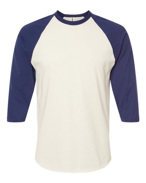 Unisex Fine Jersey Raglan T-Shirt - Vintage White/ Inked India