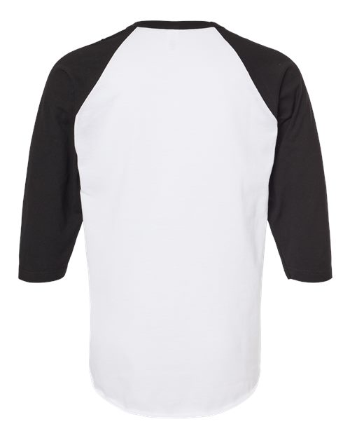 Unisex Fine Jersey Raglan T-Shirt - White/ Black
