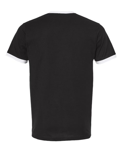 Unisex Fine Jersey Ringer T-Shirt - Black/ White