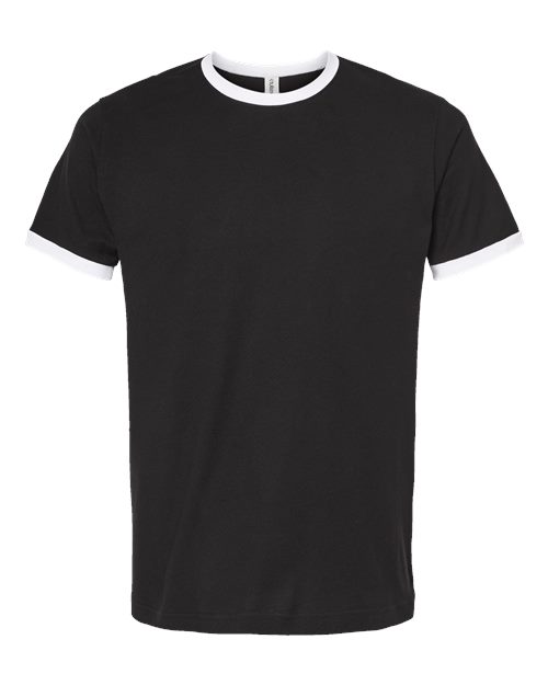 Unisex Fine Jersey Ringer T-Shirt - Black/ White